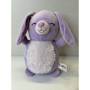Rare HTF Squishmallows Hug Mees Bubbles Purple Bunny Rabbit Plush Easter 10" EUC